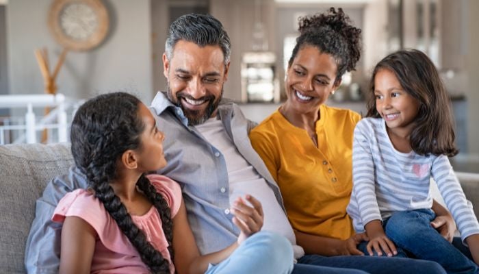 Family at home together